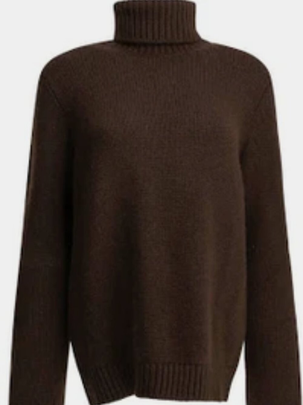 Lord & Taylor 2-ply 100% Cashmere Turtleneck Chocolate Brown Sweater
